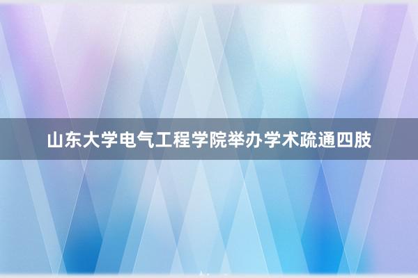 山东大学电气工程学院举办学术疏通四肢